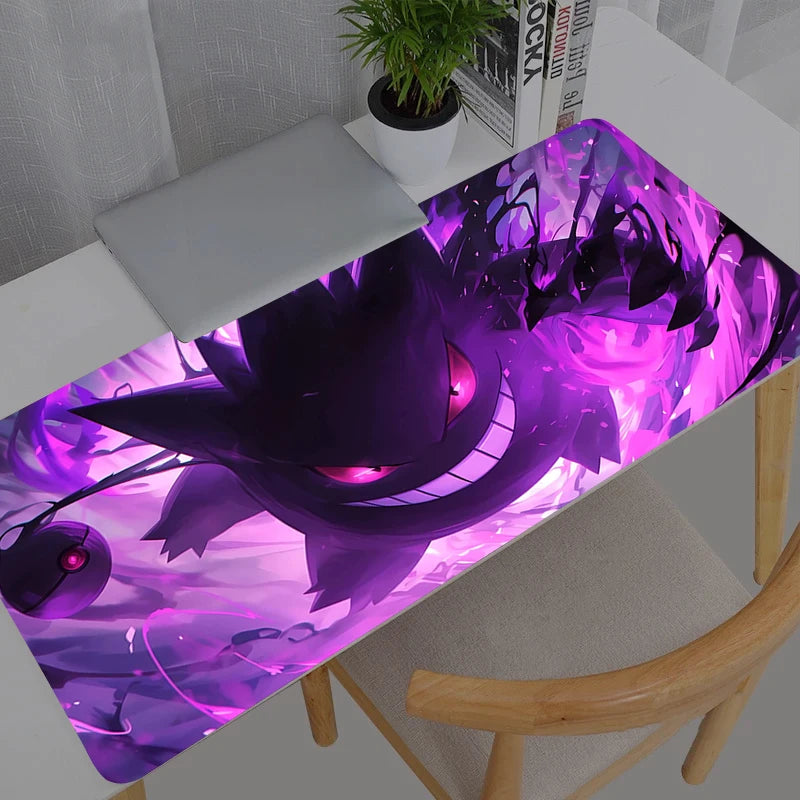 Kawaii Pokémon Gaming Mouse Pad - Gengar and Pikachu Anime Desk Mat for Computer, Keyboard, and Gaming Accessories