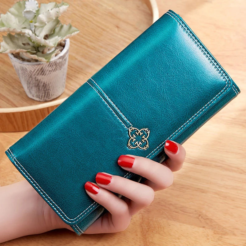 Women’s Leather Long Wallet – Luxury Fashion Purses & Card Holder, Money Bag Handbag for 2022