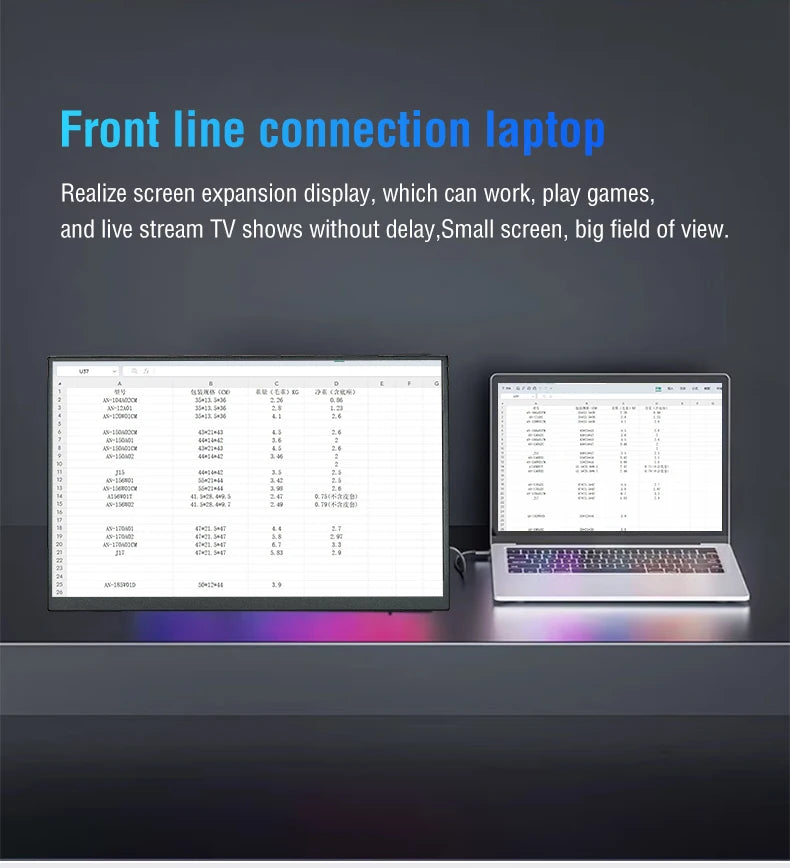 Anmite 10.5" Portable Monitor — 1280P HDR, 16:10 Low Blue Light Display for Xbox, PS4/PS5, Switch, PC & Laptop Extension