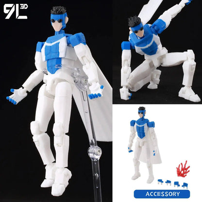 9L3D Lucky 13 Invincible Boy Action Figure – 3D Printed Multi-Jointed Poseable Anime Collectible Model Toy Gift
