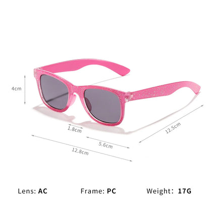 Kids Colorful Sunglasses - Shiny Fashion Glasses for Children, Personalized Style Accessory