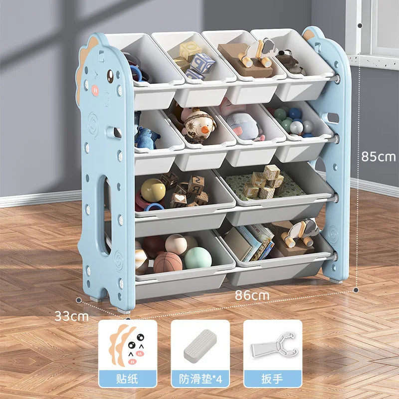Kids Toy Storage Organizer with Multi-Tier Shelves – Large Capacity Children’s Bookshelf & Tidying Cabinet for Home or Kindergarten