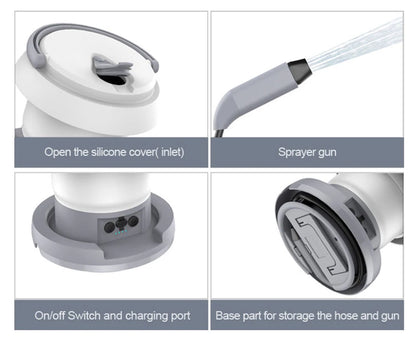 WOWER Portable Foldable Bidet – 1L Travel Toilet Sprayer with Light for Camping & Hiking
