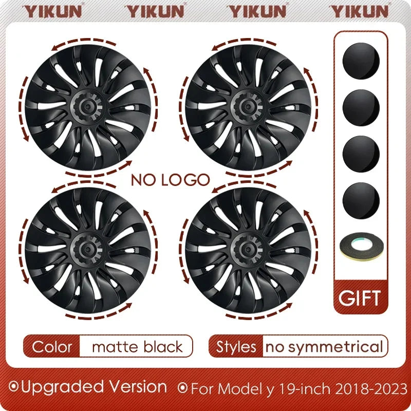 4PCS HubCap Performance Rim Covers – Replacement Wheel Caps for Tesla Model Y 19-Inch (2018-2024)