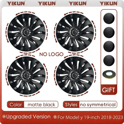 4PCS HubCap Performance Rim Covers – Replacement Wheel Caps for Tesla Model Y 19-Inch (2018-2024)