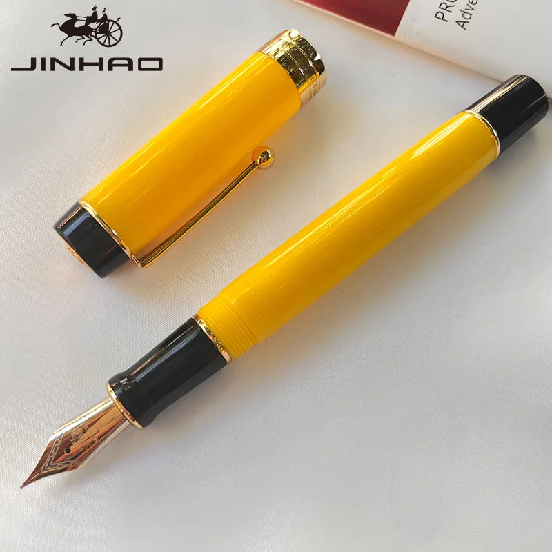 Jinhao 100 Celluloid Fountain Pen – Classic Style Fine Nib with Refillable Converter | Smooth Writing Instrument