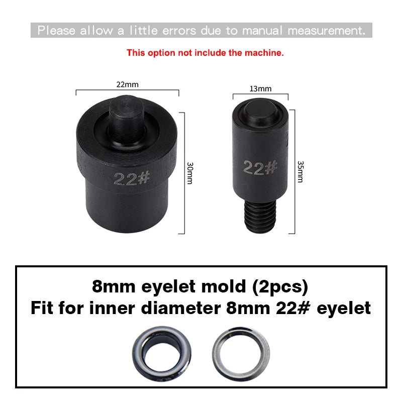 WUTA Manual Button Installation Tool – Mute Punching for Mushroom Rivets & Eyelets, DIY Hand Pressing Tool (With/Without Machine)