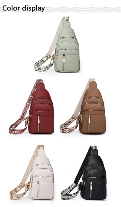 2024 New Women's PU Leather Chest Bag – Fashion Crossbody Shoulder Bag, High-Quality Casual Sac à Main