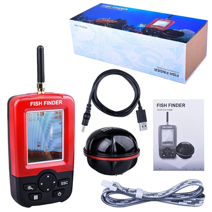 100M Portable Sonar Fish Finder – Echo Sounder with Fishing Lure, Alarm, and Transducer for Lake & Sea Fishing