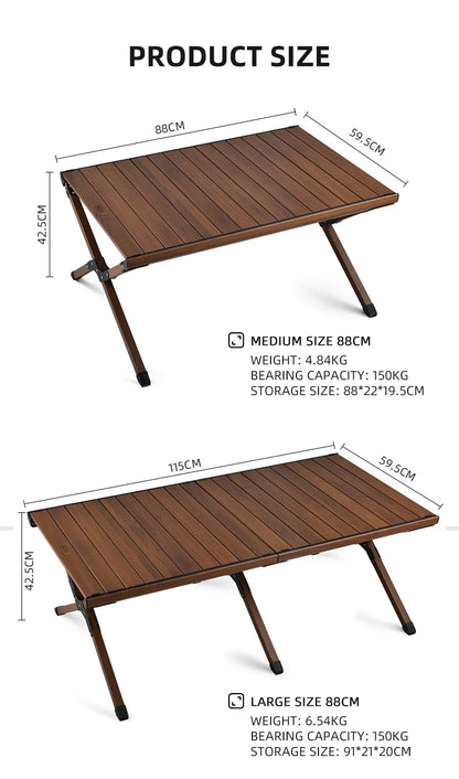 Hispeed Outdoor Camping Folding IGT Table – Multifunctional Wood Table with Gas Stove for BBQ, Picnic & Camp Grill
