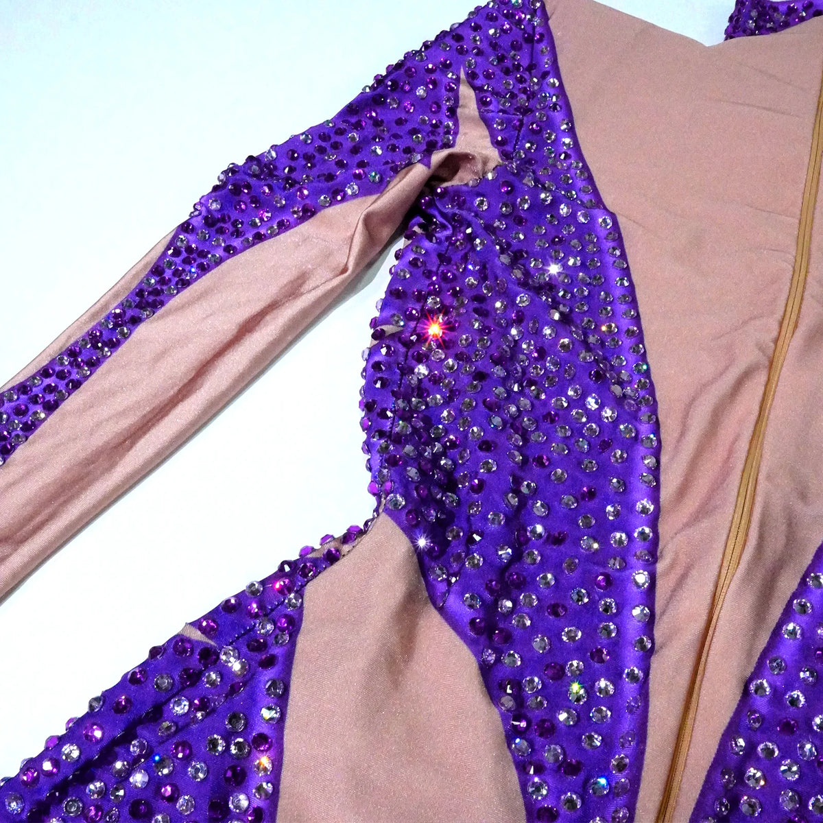 Purple Rhinestone Bodysuit - Prom, Dance, Nightclub & Stage Performance Costume