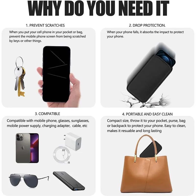 Universal Neoprene Phone Bag - Shockproof Protective Pouch for iPhone, Samsung, Xiaomi, Huawei & Power Banks