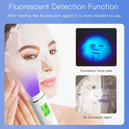 Portable Rechargeable Skin Analyzer LCD – Digital Water, Oil & Moisture Tester with Fluorescent Detection for Facial Skin Care Analysis Tool