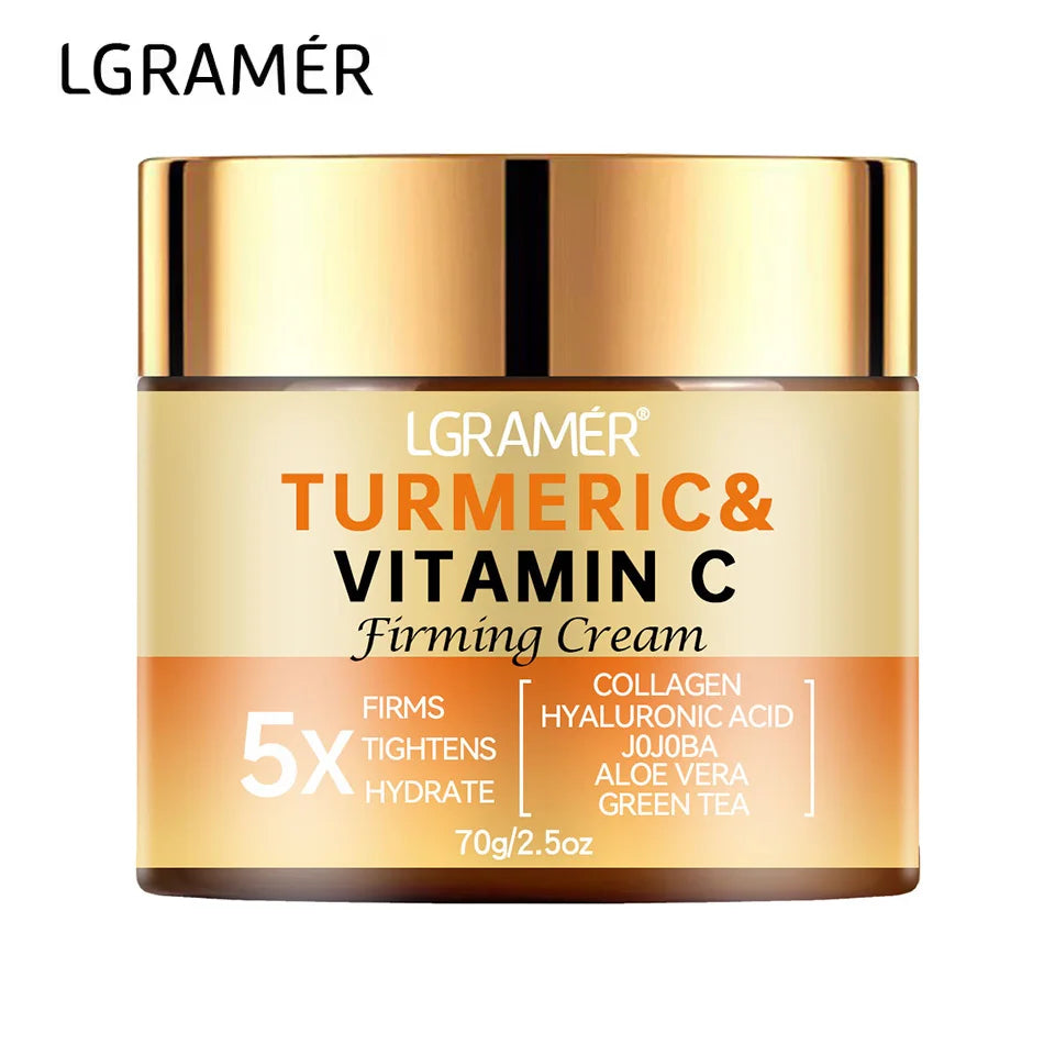 Turmeric & Vitamin C Face Cream – Wrinkle Smoothing, Firming, Moisturizing Collagen Skin Brightening & Repair Whitening Skincare Cream