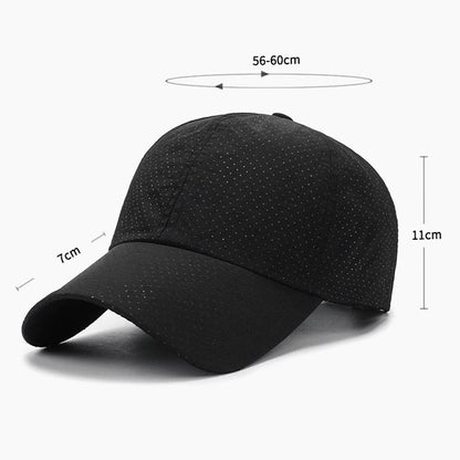 Quick Dry Mesh Sports Cap - Breathable Sun Hat for Running, Golf, Tennis, Jogging & Outdoor Activities