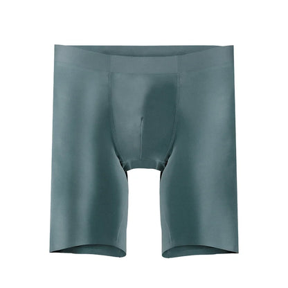 Men’s Modal Seamless Boxer Briefs – Long Leg Sports Underwear, Wear-Resistant Extended Fit, Breathable Large Size Comfort Shorts