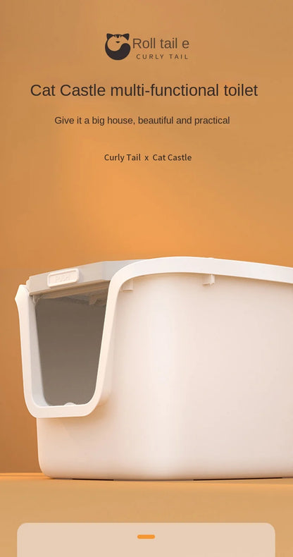 High-Value Super Large Cat Litter Box – Multi-Directional Access Cat Toilet with Lift Cover and Easy-Clean Design