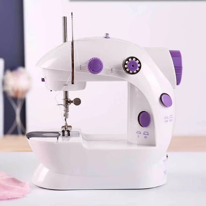 Mini Electric Sewing Machine | Double Speed Household Portable with Night Light & Foot Pedal - Beginner's Kit