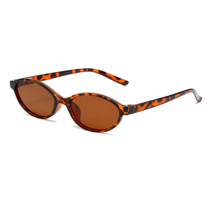 Retro Oval Frame Sunglasses — Trendy Small Frame Punk Cat Eye Sunshade Glasses, Personalized Fashion Sun Protection Eyewear