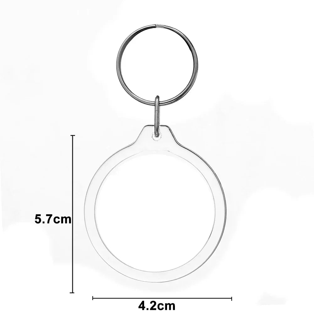 Clear Acrylic Photo Frame Keychains – Blank Rectangle Keyrings for Double-Sided Photos, DIY Supplies (5-100PCS)