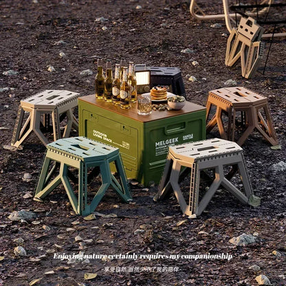 Camping Storage Box with Trunk Organizer - Multi-Functional Folding Outdoor Bench and Chopping Board for Picnics and Car Camping