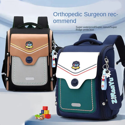 Orthopedic Waterproof Elementary School Backpack Set – High-Quality Kids Bookbag for Boys & Girls with Pencil Case Gift Set