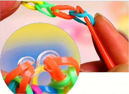 600pcs Glow-in-the-Dark Loom Band Kit – Colorful DIY Bracelet Making Set with Beads & Accessories for Friendship Crafts