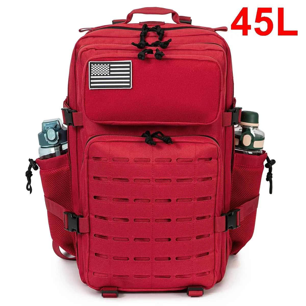 QT&QY 25L/45L Tactical Backpack – Outdoor Survival & Hiking Rucksack for Men & Women, Bug Out Bag with Bottle Holder