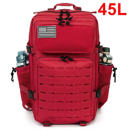 QT&QY 25L/45L Tactical Backpack – Outdoor Survival & Hiking Rucksack for Men & Women, Bug Out Bag with Bottle Holder