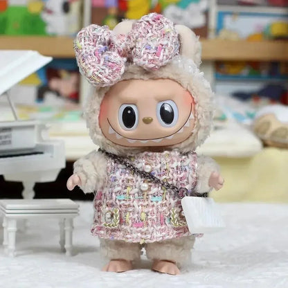 17cm Labubu Doll Clothes – Kpop EXO-Inspired Skirt & Sweater Outfit, V1 V2 Idol Clothing Gift