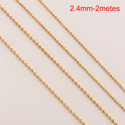 Stainless Steel Beaded Ball Chain - 1.5mm 2mm 2.4mm Bulk Jewelry Chain for DIY Necklaces & Craft Making Supplies