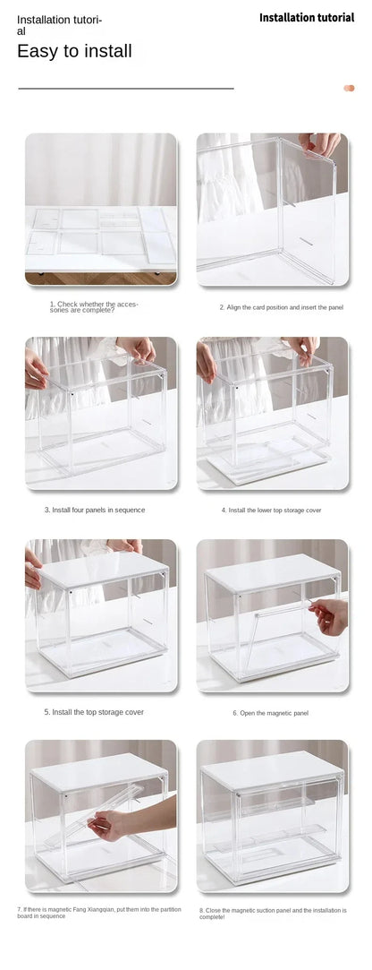 Three-Layer Acrylic Display Rack — Transparent Ladder Organizer for Anime Figures, Car Models, Blind Boxes & Jewelry Sorting