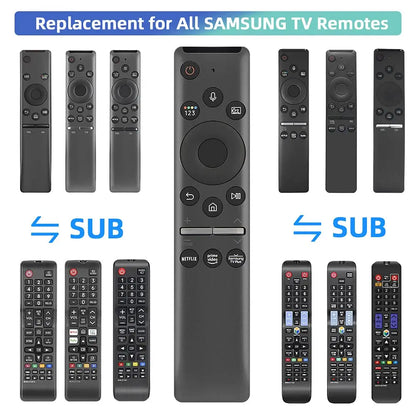 BN59-01330A / BN59-01329A Replacement Voice Remote Control — Compatible with Samsung LED, QLED, UHD, SUHD, HDR, LCD, 4K, 8K, 3D Curved Smart TVs