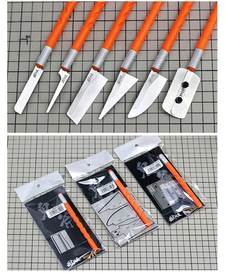 Hobby Model Craft Mini Hand Saw – 3 Blade Styles Etching Chip Saw for Model Building
