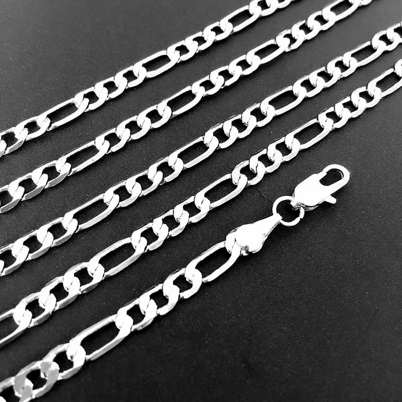 925 Sterling Silver Necklace — 2–12mm Width, 40–75cm Long Chain with Lobster Clasp for Men & Women, Engagement Jewelry