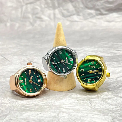Kiss Jewelry Digital Quartz Finger Watch Ring – Mini Elastic Punk Style Clock Ring for Women, Men & Couple Teens Accessory