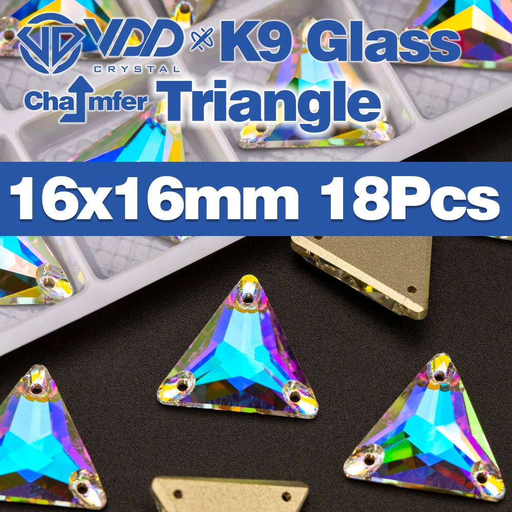 AAAAA K9 Glass Sew-On Rhinestones - AB Crystal Flatback Stones for Wedding Dress & Clothing Accessories
