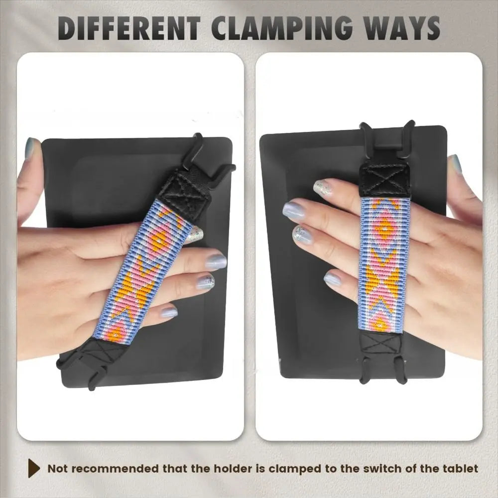 PU Leather eReader Hand Strap — 6-8" High Elastic Finger Grip Holder for Kindle, Kobo, Voyaga, Lenovo Tablets
