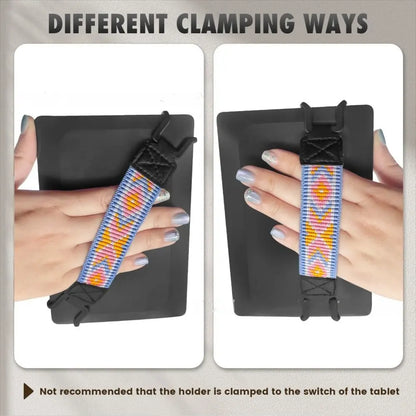 PU Leather eReader Hand Strap — 6-8" High Elastic Finger Grip Holder for Kindle, Kobo, Voyaga, Lenovo Tablets