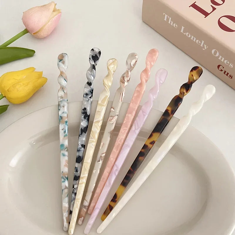 Chinese Style Hair Sticks – Vintage Acetate Resin Chopsticks, Hairpins & Headwear for Women, Wedding Jewelry Accessories
