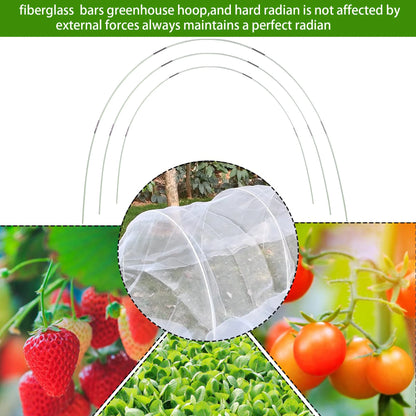 25/50pcs Garden Greenhouse Hoops | Rust-Free Fiberglass Plant Support Frame for DIY Grow Tunnel