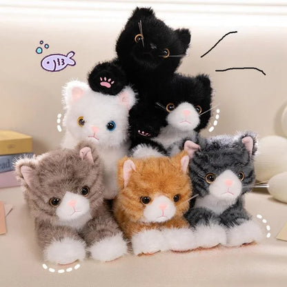 Cute Realistic Cat Plush Toy - Soft Stuffed Kitten in 5 Colors for Kids, Girls, and Valentine's Day Gifts