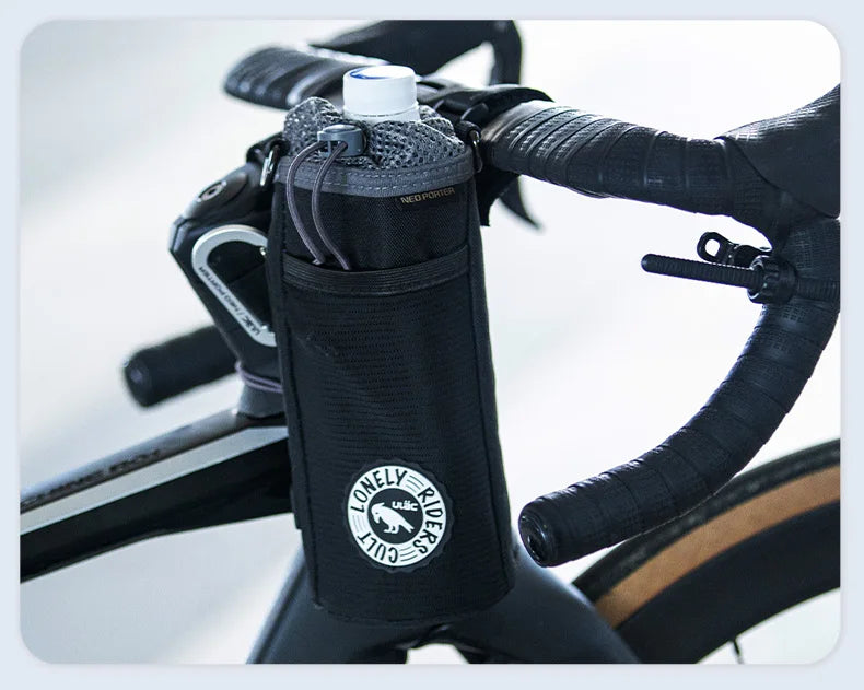 C-HOLD Bike Handlebar Stem Bag — Insulated Water Bottle & Snack Storage Pouch for Touring, Commuting, Bikepacking