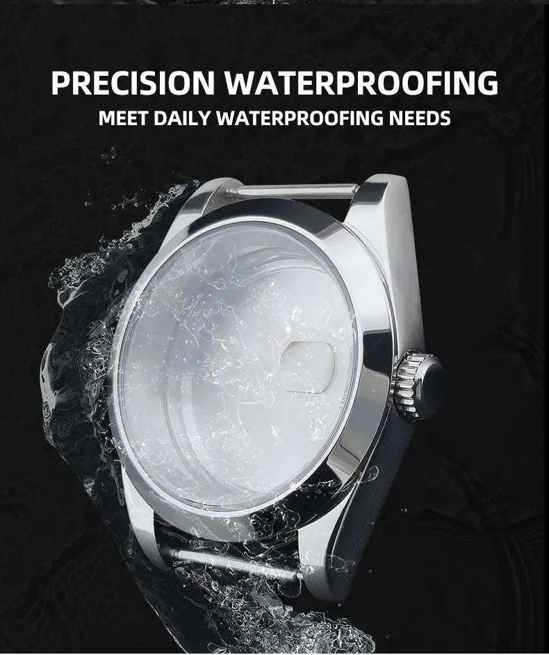 Neiton 36mm/39mm Silver Watch Case - Sapphire, Bevel Edge, 316L Stainless Steel for NH35, NH36, NH34 Movements