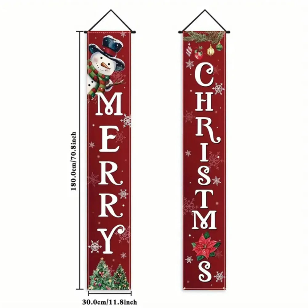 Christmas Hanging Door Banner – Antithetical Couplet Wall Decoration for Merry Christmas 2026 Party & Xmas Gift