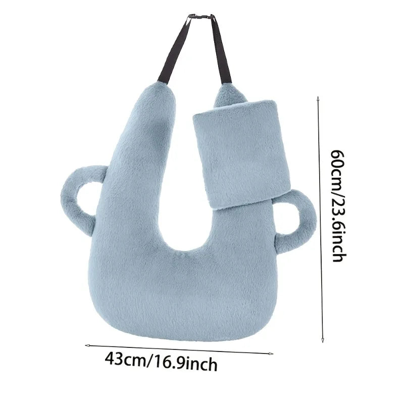 U-Shaped Multifunctional Car Pillow – Plush Travel Neck Pillow with Removable Sleeve