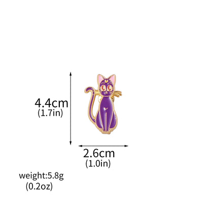 6PCS Anime Star & Moon Metal Keychains — Sailor Moon Tsukino Usagi & Luna Cat Cosplay Props, Pendant Jewelry Ornament