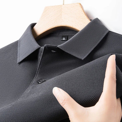 Men's 100% Cotton Polo Shirt - Breathable Summer Golf & Business Casual Tee with Silk-Like Finish