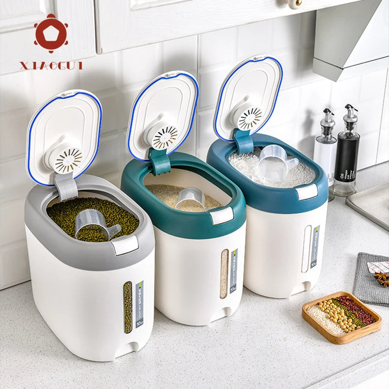 XIAOGUI 5KG/10KG Rice Dispenser - Kitchen Organizer & Storage Container, Cereal Jar for Home, Food Storage Box