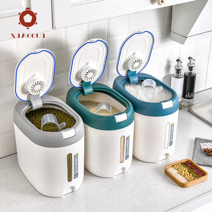 XIAOGUI 5KG/10KG Rice Dispenser - Kitchen Organizer & Storage Container, Cereal Jar for Home, Food Storage Box